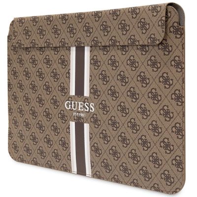2. Guess 4G Printed Stripes Hülle für einen 16-Zoll-Laptop – Braun