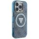 4. Guess IML Metal Glitter 4G Circle Triangle MagSafe Case für iPhone 16 Pro - Blau