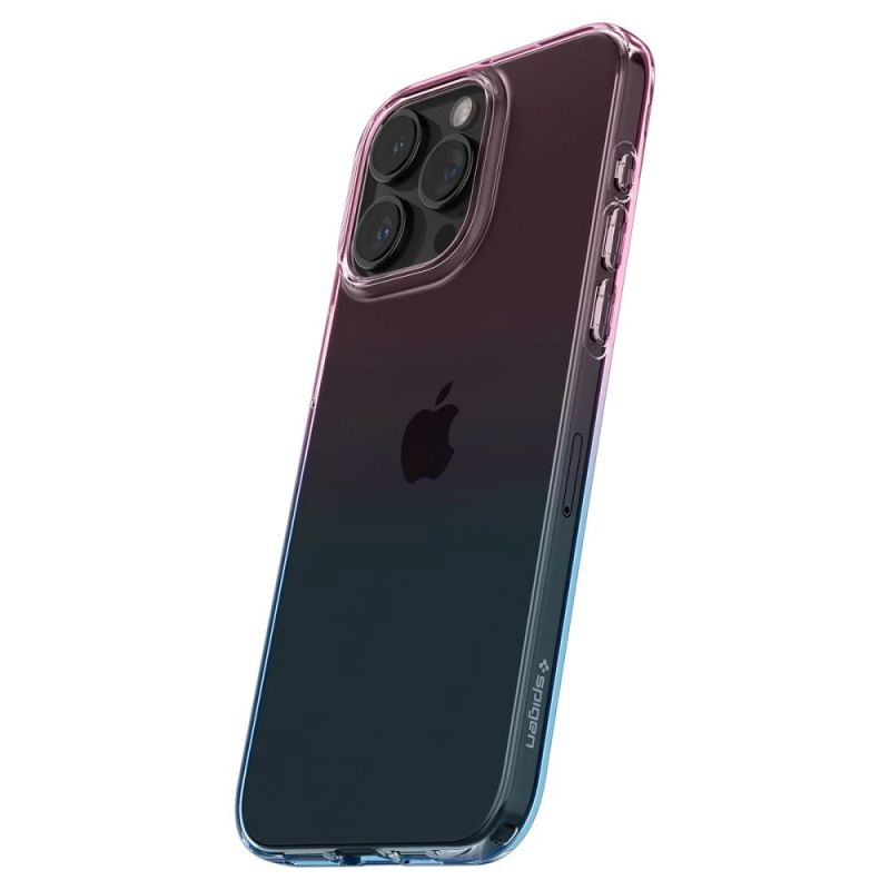 8. Spigen Liquid Crystal Hülle für iPhone 15 Pro – Rosa und Blau