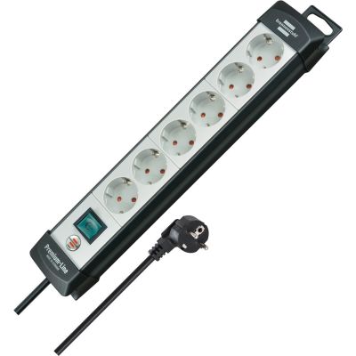 Brennenstuhl 1951560101 5 m Steckdosenleiste 6 x Netzwerksteckdosen Innenbereich Schwarz, Grau