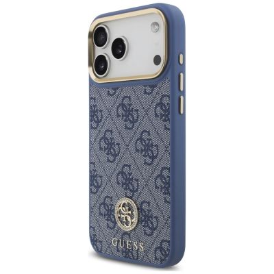 2. Guess 4G Strass Logo MagSafe Schutzhülle für iPhone 18 Pro Max / 17 Pro Max – blau