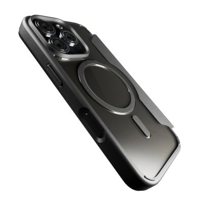 6. Puro Book Mag MagSafe Lederhülle mit Flip und Kartensteckplatz für iPhone 16 Pro Max – Schwarz
