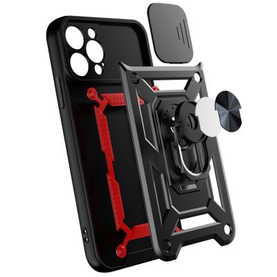 8. Hybrid Armor Camshield Hülle für iPhone 14 Pro gepanzerte Hülle mit Kameraabdeckung blau