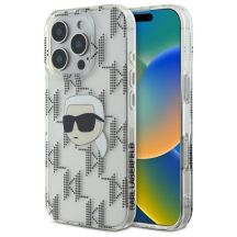 Karl Lagerfeld IML Karl Head galvanisierte Hülle für iPhone 16 Pro - Transparent
