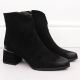 2. Schwarze Wildleder-Ankle-Boots mit hohem Absatz für Damen, Potocki 12422
