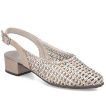 Damen-Sandalen in Metallic-Beige, Modell Rieker 47078-90