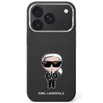Karl Lagerfeld Smooth Ikonik Sketch MagSafe Hülle für iPhone 18 Pro / 17 Pro - Schwarz