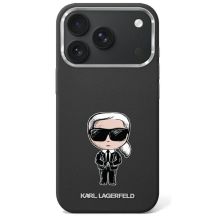 Karl Lagerfeld Smooth Ikonik Sketch MagSafe Hülle für iPhone 18 Pro / 17 Pro - Schwarz