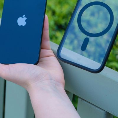 3mk Satin Armor MagCase Hülle mit MagSafe für iPhone 14 Plus – transparent mit schwarzem Rahmen