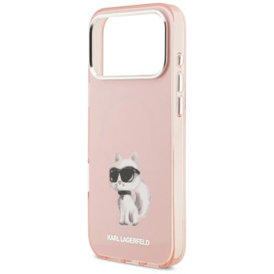 6. Karl Lagerfeld IML Aquarelle Choupette & Logo MagSafe Hülle für iPhone 17 Pro - Pink