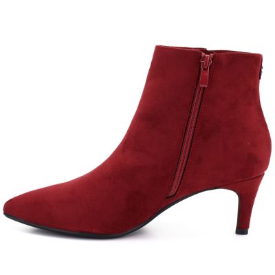 3. Gefütterte Damen-Ankle-Boots mit niedrigem Absatz, rotes Wildleder, Sergio Leone BT-65