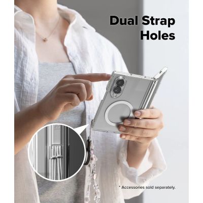 9. Ringke Fusion Flap Magnetische MagSafe-Hülle für Samsung Galaxy Z Fold 8 – Transparent