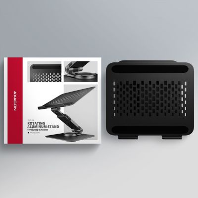 7. Axagon STND-LRB Laptop-Ständer, 360° drehbar, Doppelgelenk, Extenderbar Notebook- und Tablet-Ständer Schwarz 43,9 cm (17,3")