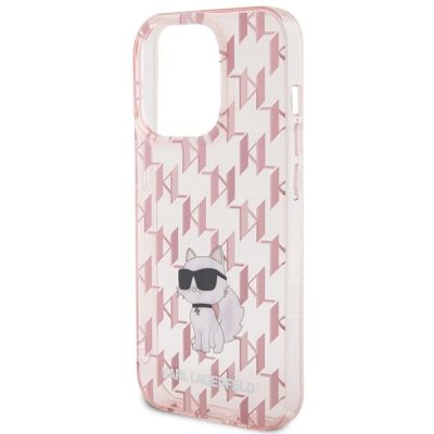 6. Karl Lagerfeld Monogram Choupette iPhone 15 Pro Hülle – Rosa
