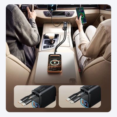8. Autoladegerät ORICO Twin Reach 45 W 1A3C mit zwei einziehbaren Kabeln