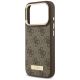6. Guess 4G Logo Plate MagSafe Hülle für iPhone 17 Pro - braun