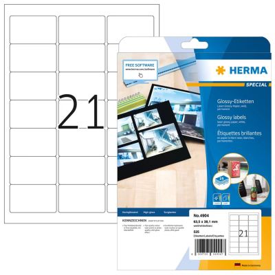 HERMA 4904 Bedruckbare Etiketten, weiß, selbstklebend