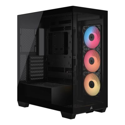 2. Corsair 3500X LXR LINK Midi-Tower-Gehäuse mit Seitenwand aus gehärtetem Glas, Schwarz