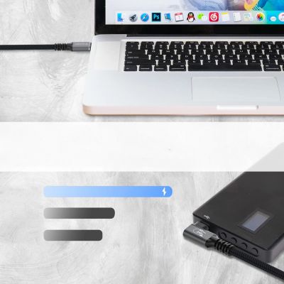 8. Wozinsky WPS1-UY41S USB-C USB4 40Gb/s 240W 1,5m 4K abgewinkeltes Kabel - Schwarz