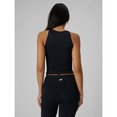 2. Ärmelloses, schmal geschnittenes Damen-T-Shirt, einfarbig, Größe 4F 4FRSS26TSLEF319-20S