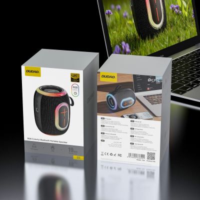 6. Dudao Y22 Kabelloser Lautsprecher mit RGB-Hintergrundbeleuchtung, Bluetooth 5.3 – Schwarz