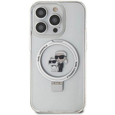 3. Karl Lagerfeld KLHMP14LHMRSKCH iPhone 14 Pro 6,1" weiß/weiß Hardcase Ringständer Karl&Choupette MagSafe