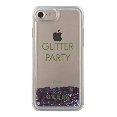 2. Guess GUHCP7GLUQPU iPhone 6/7/8 /SE 2020 / SE 2022 lila/lila Hartschalenetui Liquid Glitter Party