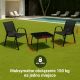 9. Klassisches Gartenmöbelset aus Textil aus dem Schwarzwald, zwei Stühle + schwarzer Tisch