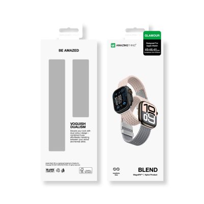 10. 2er-Set AmazingThing Blend Band für Apple Watch 45/46/49 mm - Pink-Grau/Pink