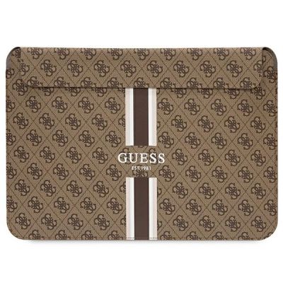 Guess 4G Printed Stripes Hülle für einen 14-Zoll-Laptop – Braun