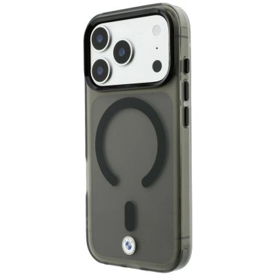 2. BMW Logo-Schutzhülle mit mattierter IML-Oberfläche und Metalllogo (MagSafe) für iPhone 18 Pro Max / 17 Pro Max – Grau