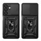 5. Hybrid Armor Camshield Case mit Ständer und Kameraabdeckung für Realme GT 7 Pro 5G - Schwarz