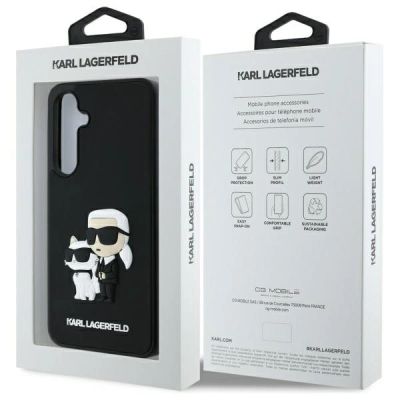 7. Karl Lagerfeld 3D Rubber Karl&Choupette Hülle für Samsung Galaxy S24 FE - Schwarz