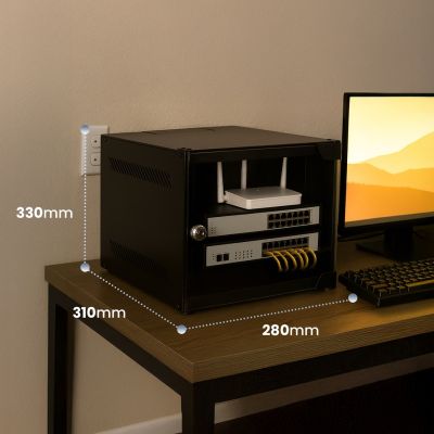 8. Extralink LITE 6U 10 280X310 Wand-Rackschrank Schwarz Freistehend/Wand-/Bodenrack Schwarz