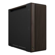 ASUS ProArt PA602 Wood Edition Modern Black – Midi-Tower mit Metallfront, Schwarz, Holz