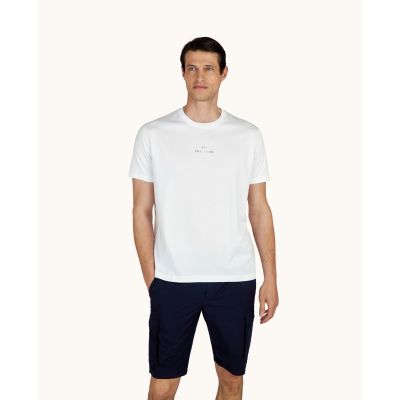 Paul&Shark Herren-T-Shirt aus Baumwolle, Weiß und Gold, 99311008-10E – Klassischer Schnitt, Logo