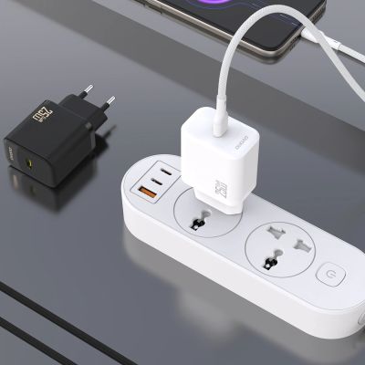 6. Dudao A27CEU PD 25W GaN SB-C Wandladegerät mit USB-C-Kabel – Schwarz