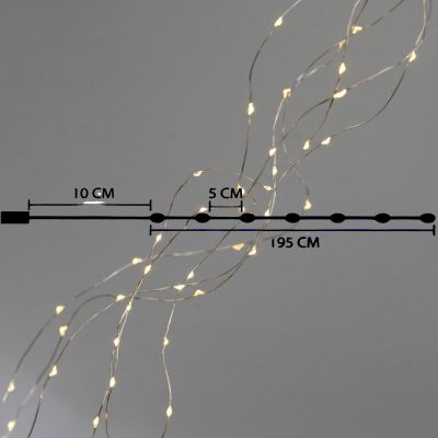 4. DRAHTLICHTERKETTE MIT BATTERIEBETRIEB, 40 LED, WARMWEISS (R)