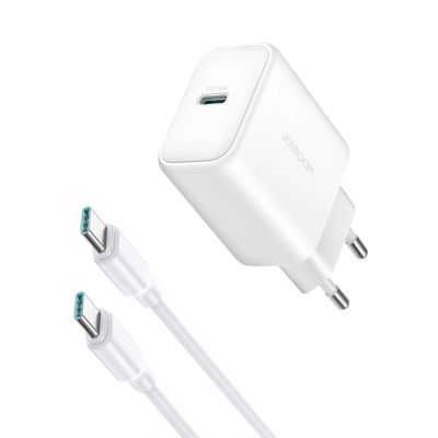 Joyroom JR-TCF24 USB-C PD 30W QC SFC Netzwerkladegerät – Weiß + 1 m USB-C-Kabel