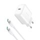 Joyroom JR-TCF24 USB-C PD 30W QC SFC Netzwerkladegerät – Weiß + 1 m USB-C-Kabel