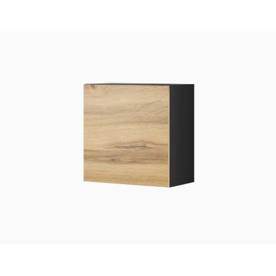 VIGO quadratische Vitrine 50/50/30 schwarz/wotan Eiche