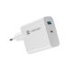 NATEC LADEGERÄT RIBERA GAN 1x USB-A + 1x USB-C 65W WEISS NUC-2144