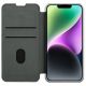 3. Nillkin Qin Cloth Pro Case Schutzhülle für iPhone 14 Plus, Kamera-Abdeckung, Holster-Abdeckung, Klapphülle, Grau