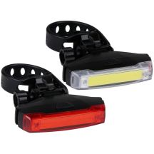 Schwarzes Dunlop LED-Fahrradlampen-Set für vorne und hinten