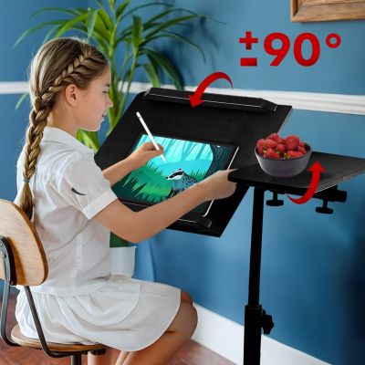 8. MACLEAN Mobiler Schreibtisch-/Laptopständer, Schwarz, Höhenverstellbar 59–89 cm, max. 30 kg MC-121 B