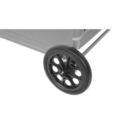 27. Faltbarer Strandstuhl mit Sonnendach auf Rollen, 116 x 62 x 62–90 cm, Grau