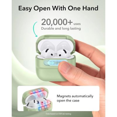 4. Hülle ESR Pulse HaloLock MagSafe für Apple AirPods 4 / 5 - hellgrün