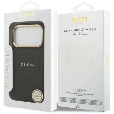 8. Guess Peony Hot Stamp MagSafe Case für iPhone 17 Pro - Schwarz