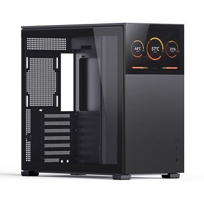 5. Jonsbo D41 Screen ATX-Gehäuse, gehärtetes Glas – Schwarz