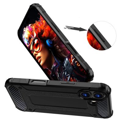 5. Hybrid Armor Hülle für iPhone 17 - Schwarz